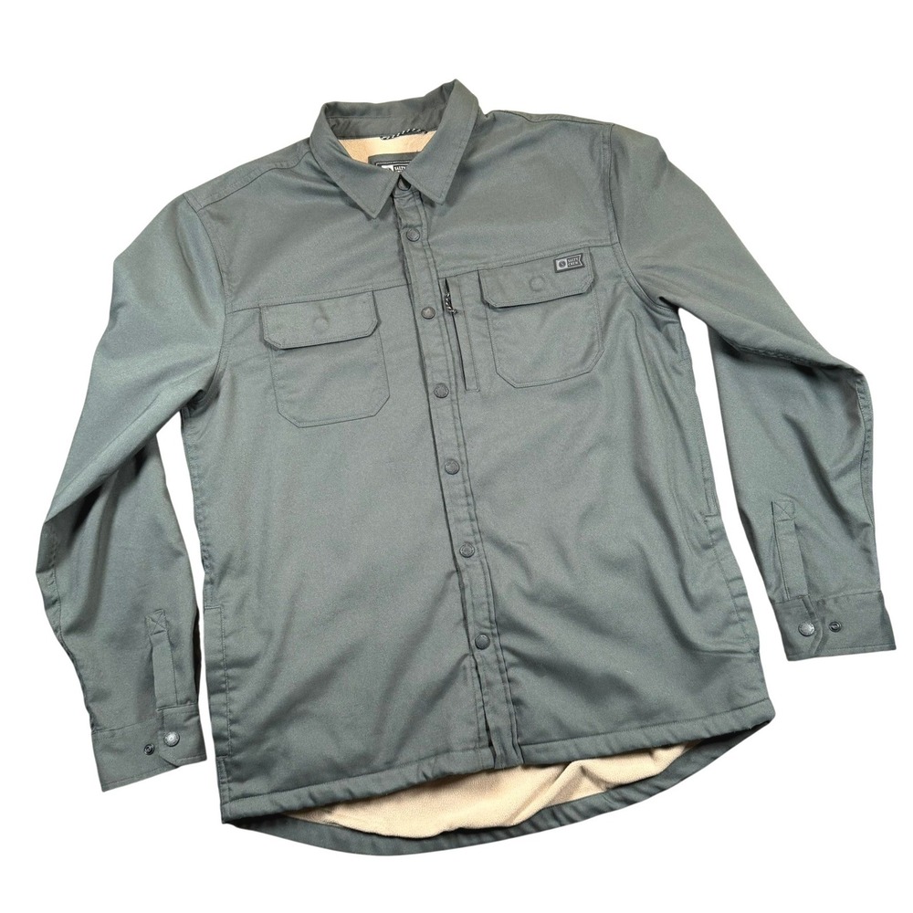 Salty Crew Tippet Mens Medium Green Fleece Lined Shirt Jacket Workwear Outdoor